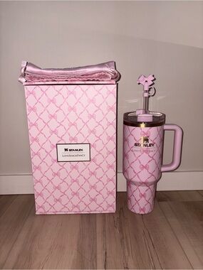 🎀 Stanley x LOVESHACKFANCY Baby Bow Pink Peppermint 40 oz Tumbler 🎀